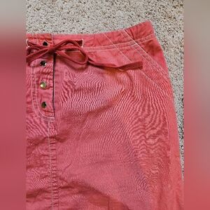 Vintage Speigel Waist Tie Button Down Skirt Missy Size 8 Light Red Casual Sporty